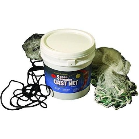 Fitec Gs1500 Ultra Spreader Cast Net Clear Mono Lead 14 Mesh 8' 10980